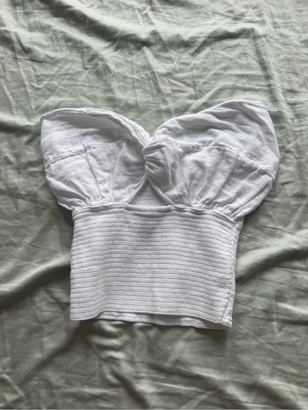 Ron Jon White Strapless Smocked Bustier Camisole
